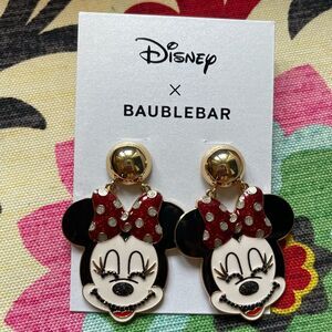 Nwt Disney Baublebar Minnie Mouse Earrings